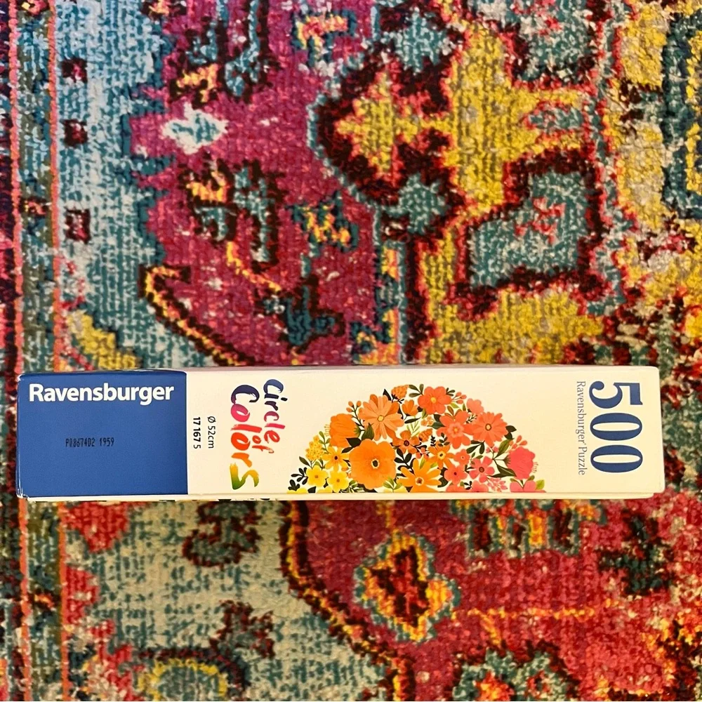 Ravensburger Circle of Colors 500 piece round Puzzle with Floral Design - Picture 4 of 4